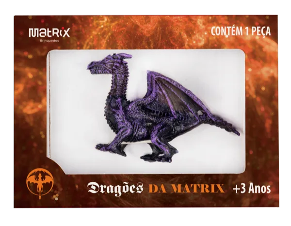 Dragão roxo Dragões da Matrix na embalagem