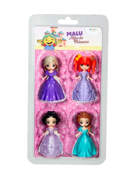 Cartela Malu no Reino das Princesas com quatro princesas