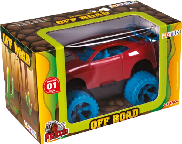 Carro Off Road vermelho na embalagem